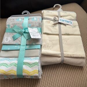 Carter's Baby Receiving Blankets - Gray and Cream